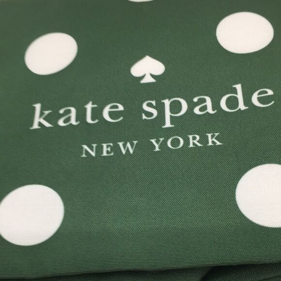 Kate Spade Large Beach Shop Toy Reusable Tote Bag Green White Polka Dot - Picture 4 of 12